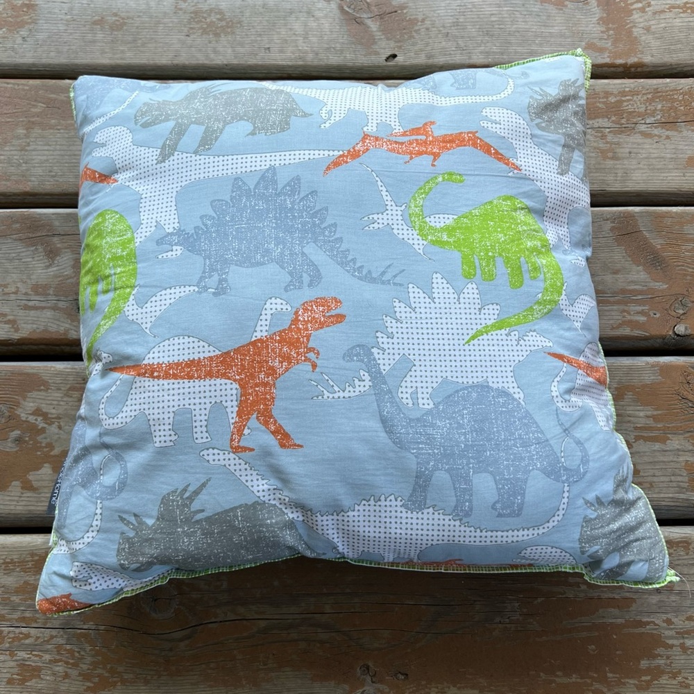 Whole Home Green & Blue Dinosaur Square Throw Pillow